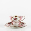 Teacup trios. Cup, saucer and cake plate set.